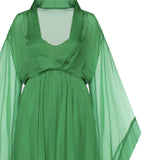 Abito lungo in seta con maniche ampie A04620115 394 ALBERTA FERRETTI 