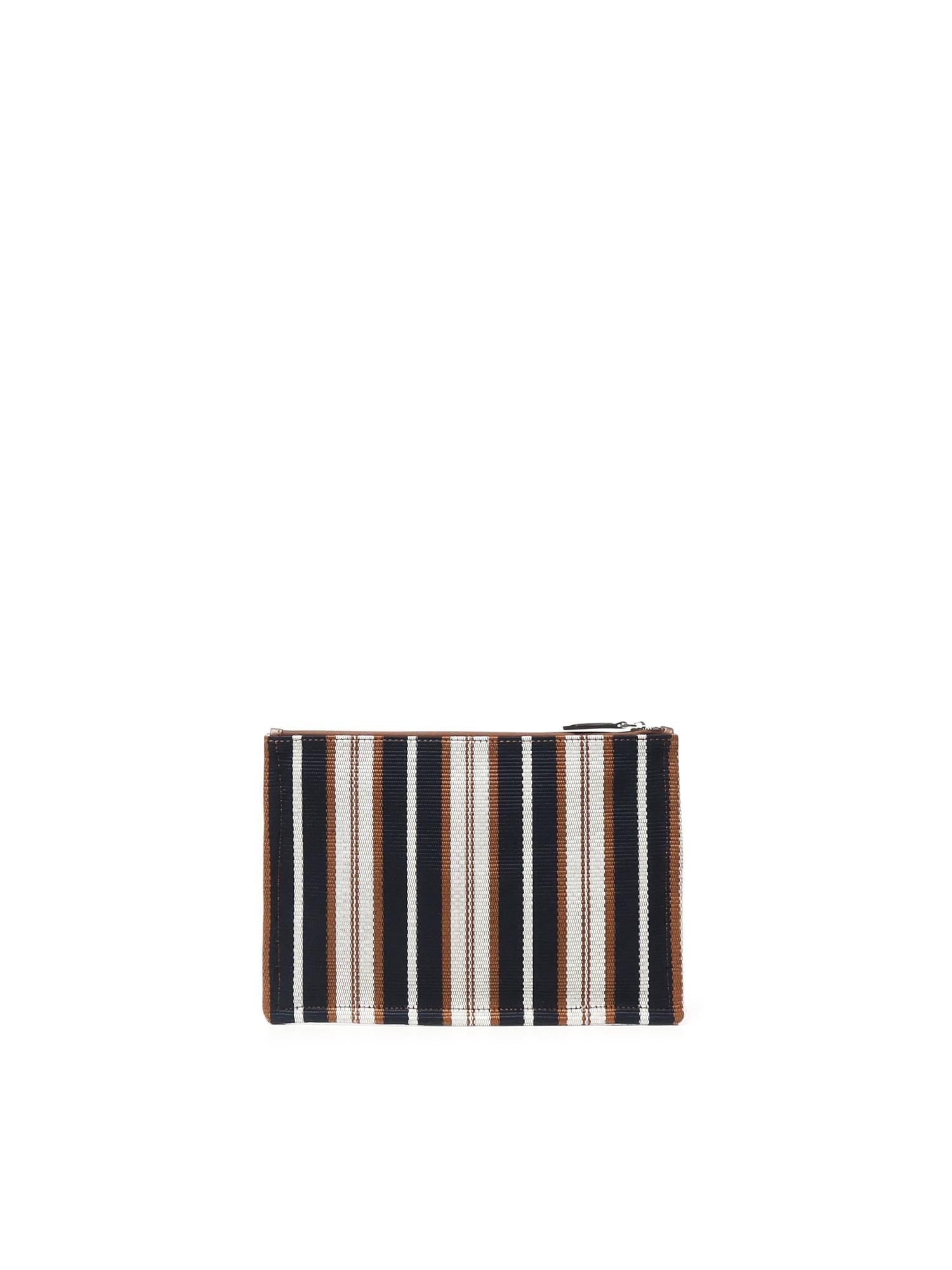 Pochette piatta a righe signature media<BR/> 7N0158 AUGXF1SCR FENDI 