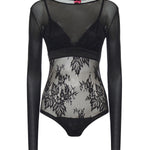 Maglia body in tulle e pizzo 106272 A33EZ99 PINKO 