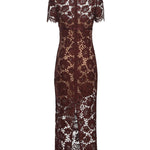 Abito midi in pizzo AW25096M BU SELF-PORTRAIT 