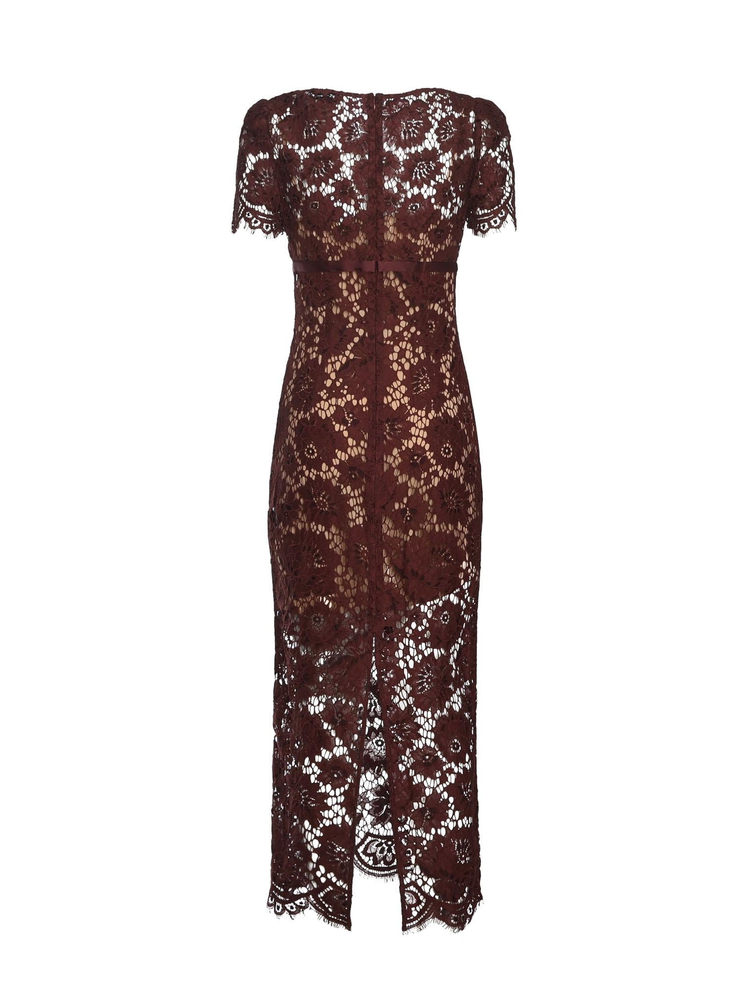 Abito midi in pizzo AW25096M BU SELF-PORTRAIT 