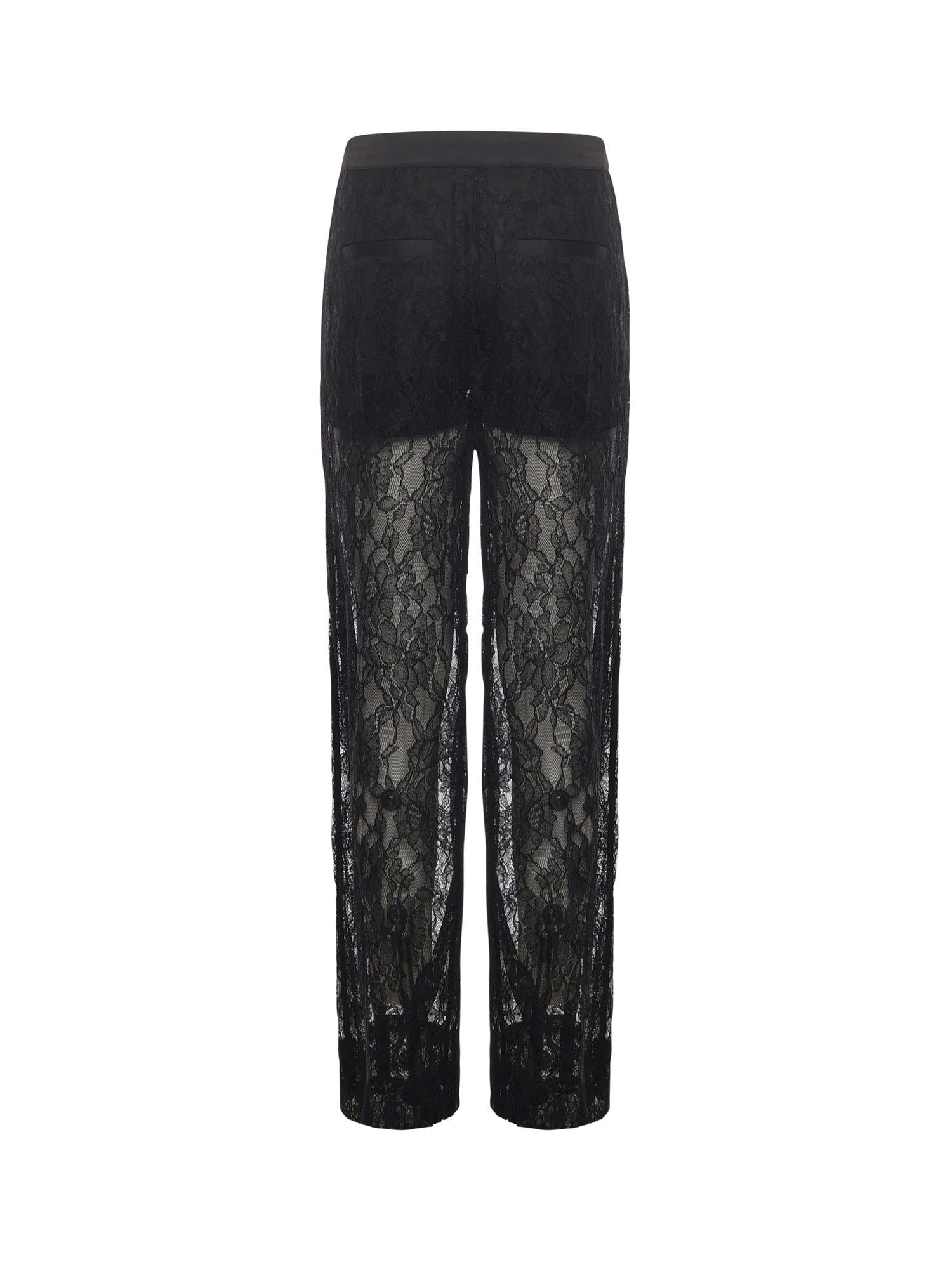Pantaloni ampi in pizzo 105501 A2R7Z99 PINKO 