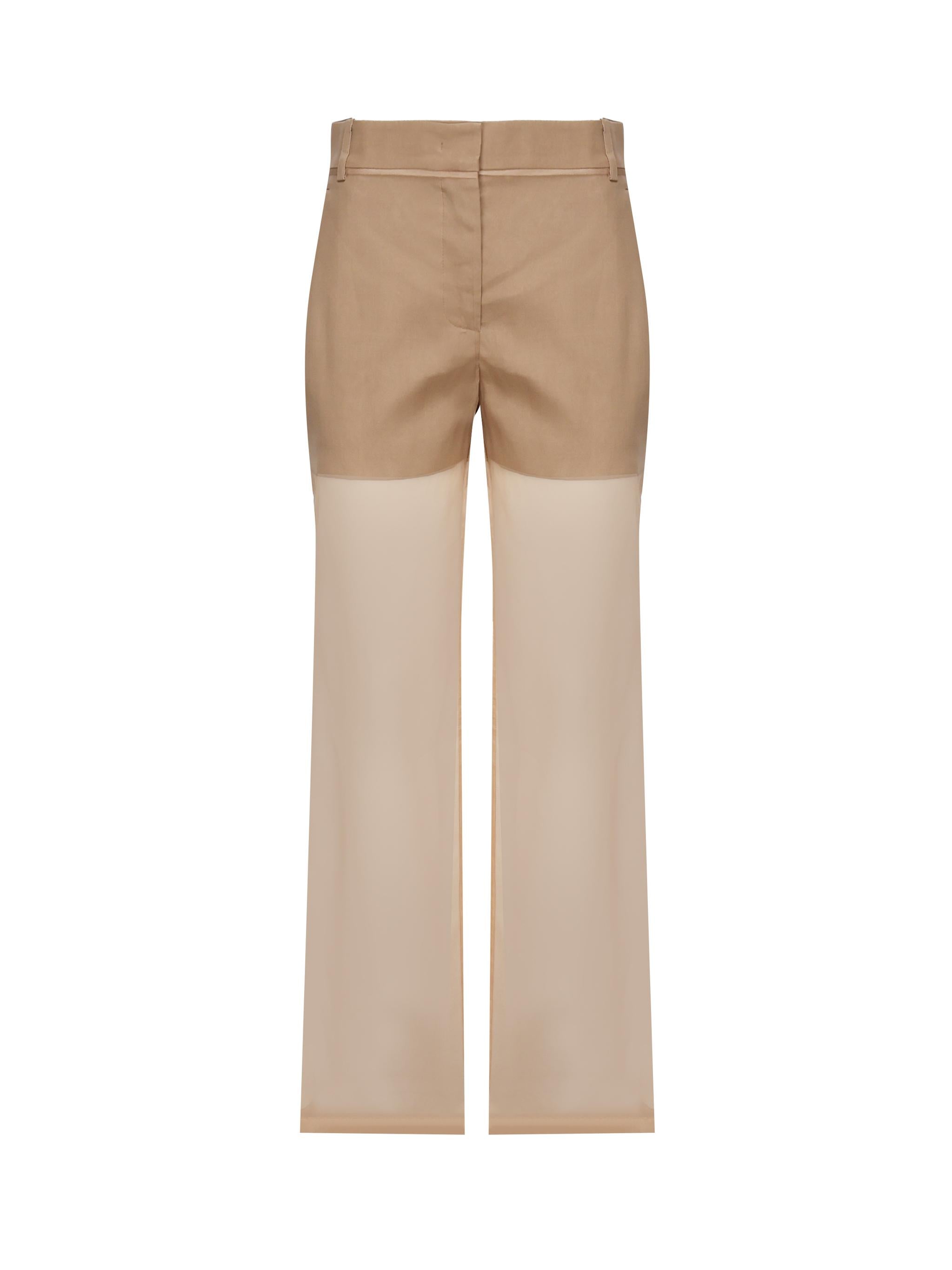 Pantaloni in lino e organza 104698 A2EEL31 PINKO 
