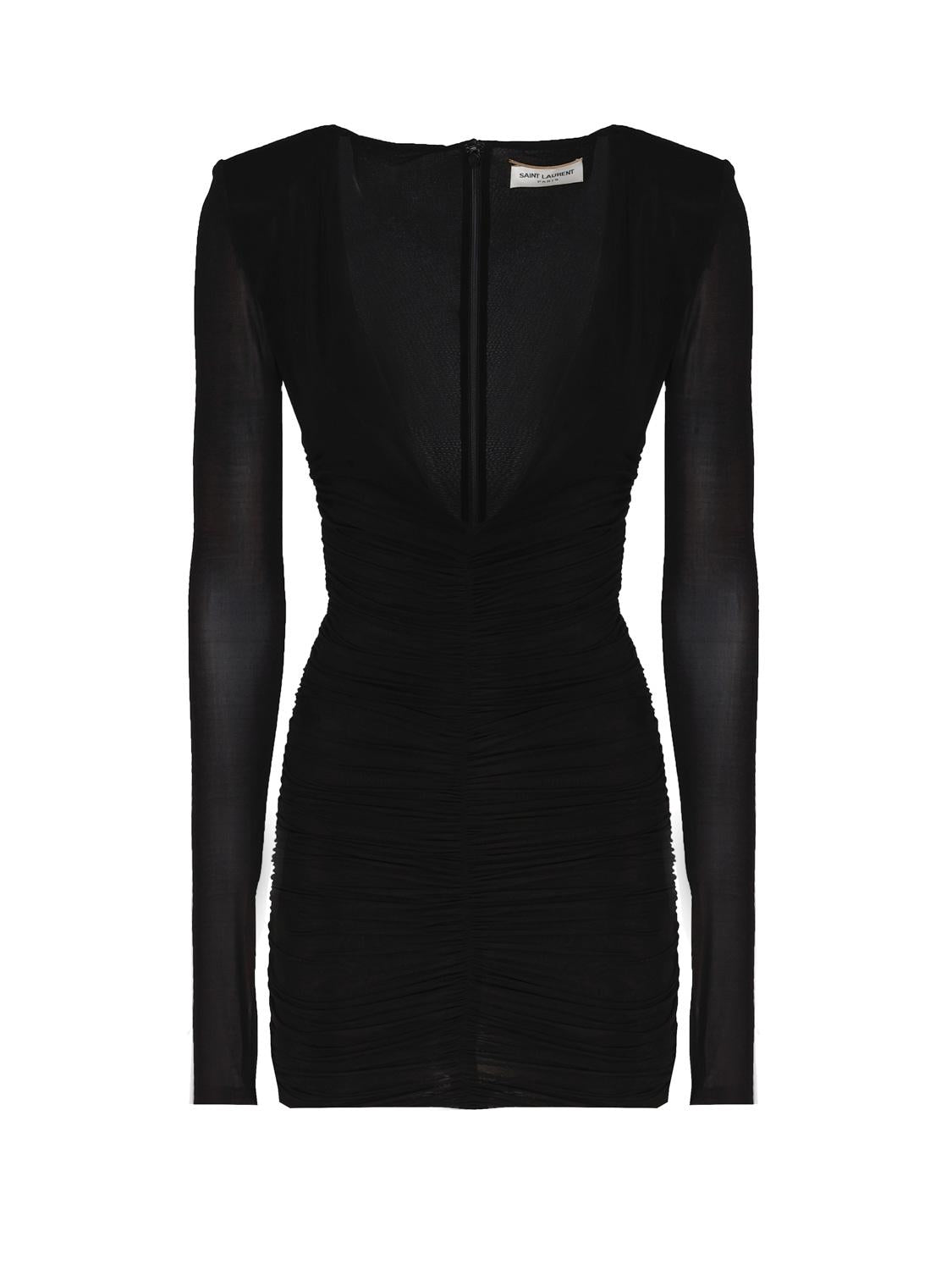 Abito drappeggiato in jersey 732870 Y5G891000 SAINT LAURENT 