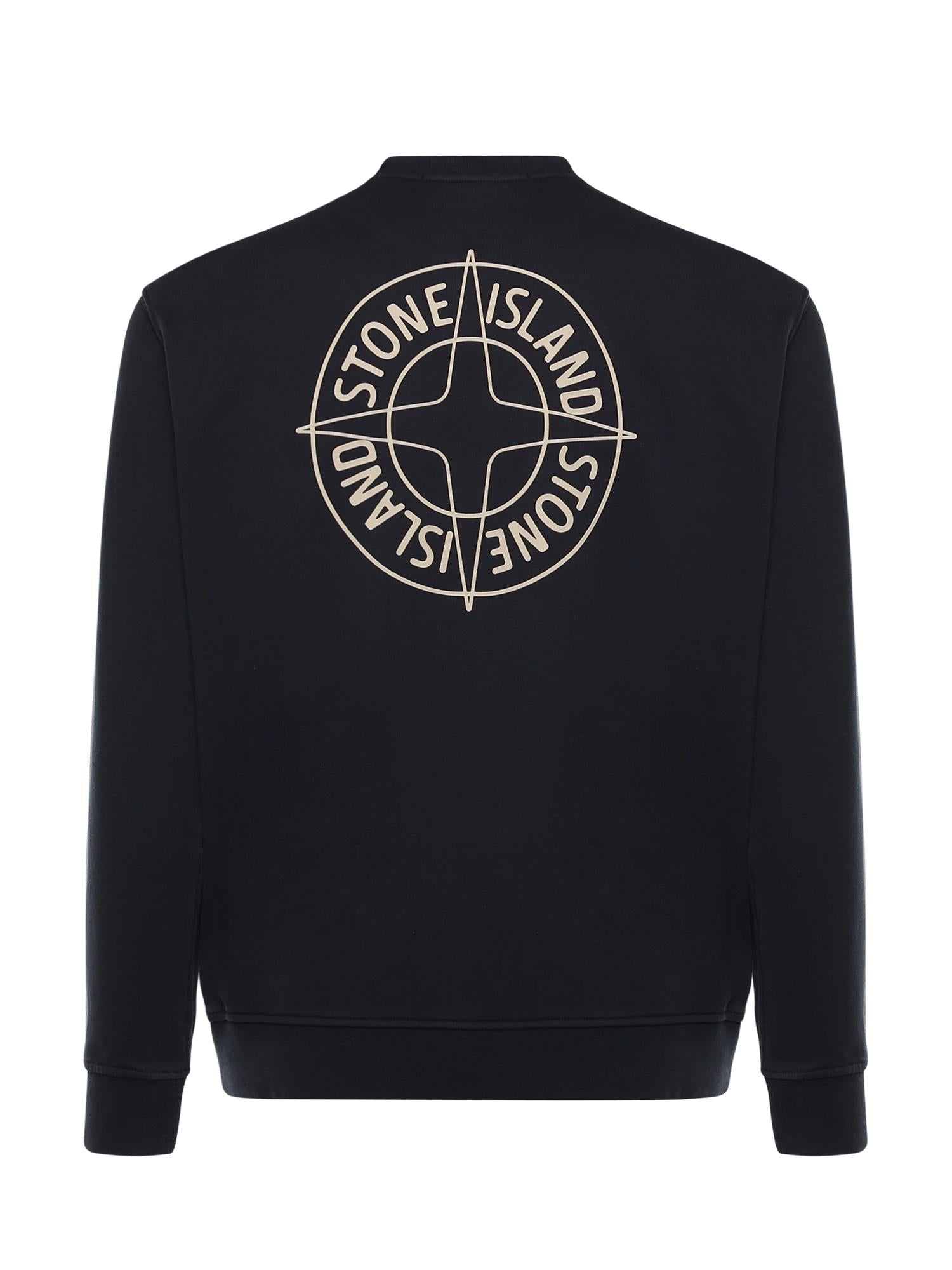 Felpa in cotone con stampa 'Outline Compass' L1S156100001 S0283V0020 STONE ISLAND 