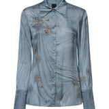 Camicia fluida con stampa gioiello 106211 A37NF15 PINKO 