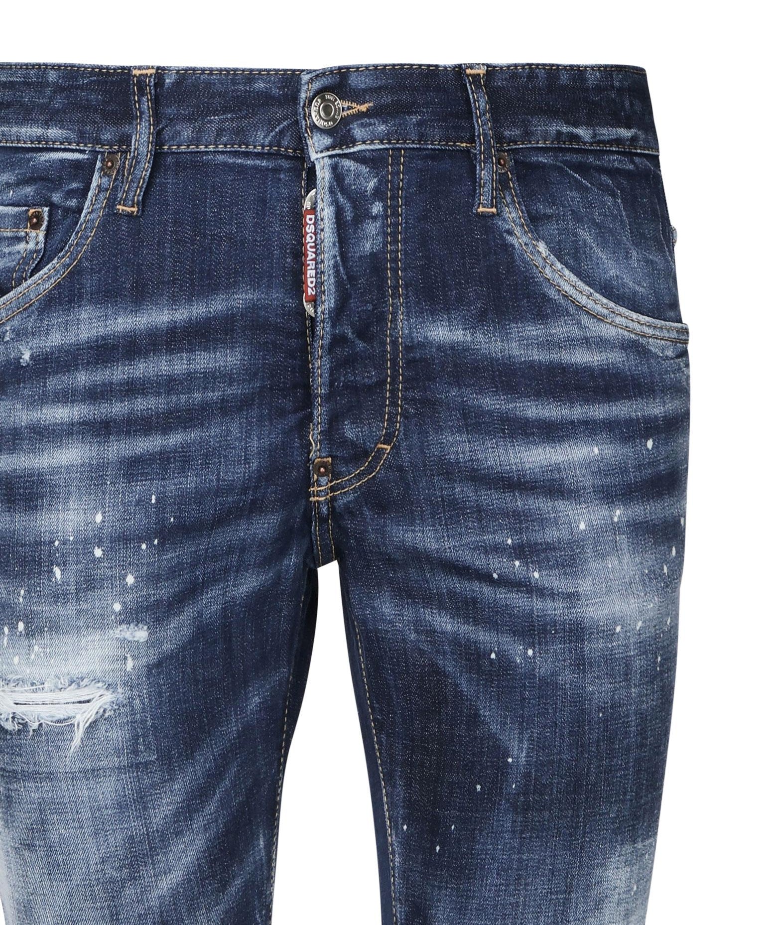 Jeans skater in denim stressed S74LB1556 S30664470 DSQUARED2 