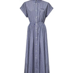 Abito midi in popeline con logo MF6446 195DF098Z MIU MIU 