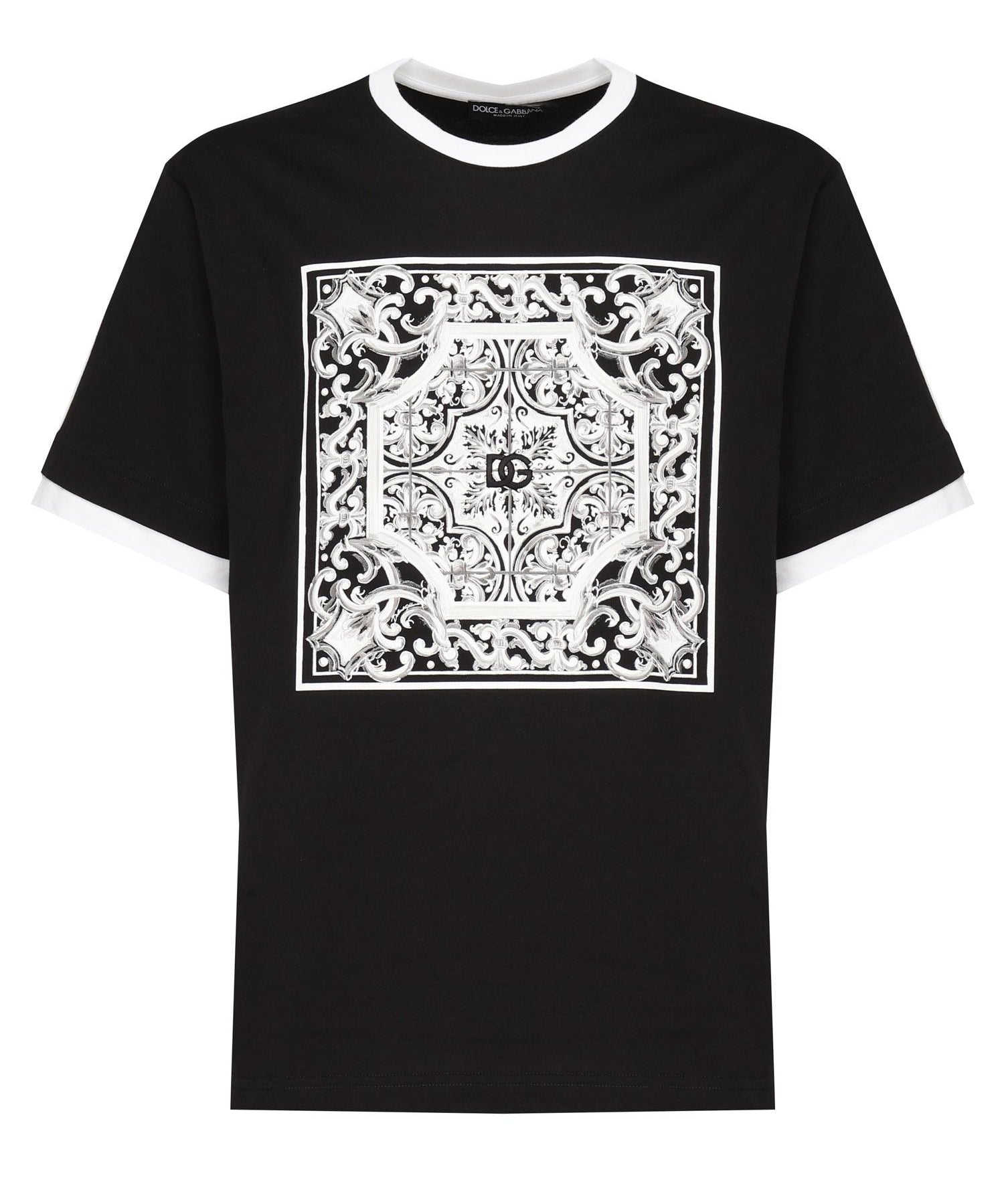T-shirt con stampa e ricamo G8ST2Z G7O9TN0000 DOLCE & GABBANA 