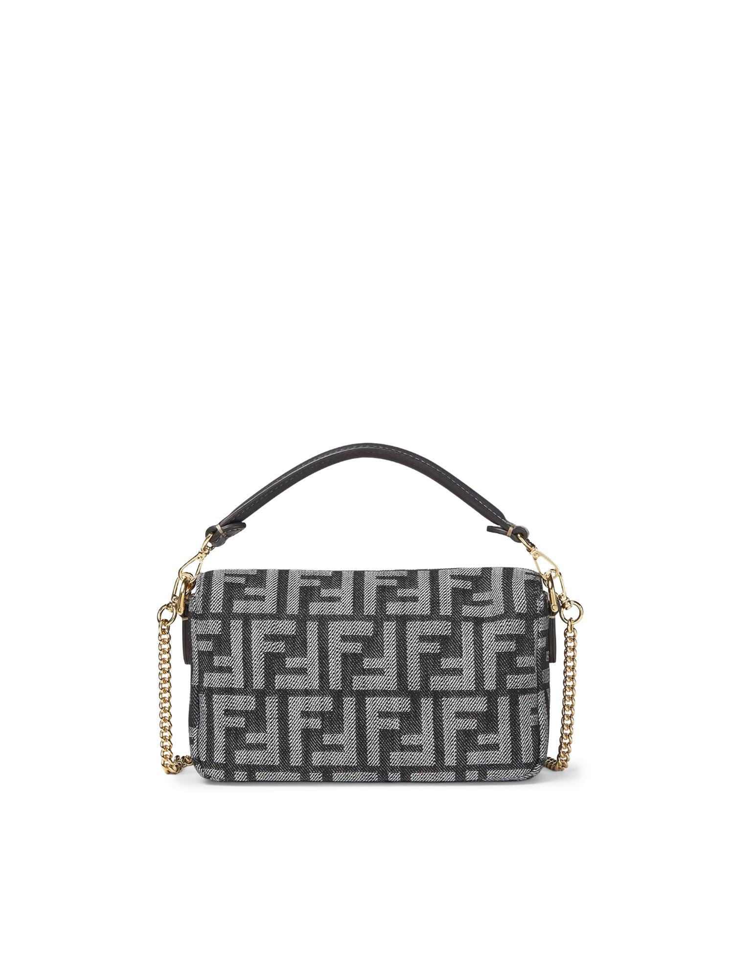 Borsa Baguette® Mini in jacquard FF effetto denim 8BS017 AWVAF0NAP FENDI 