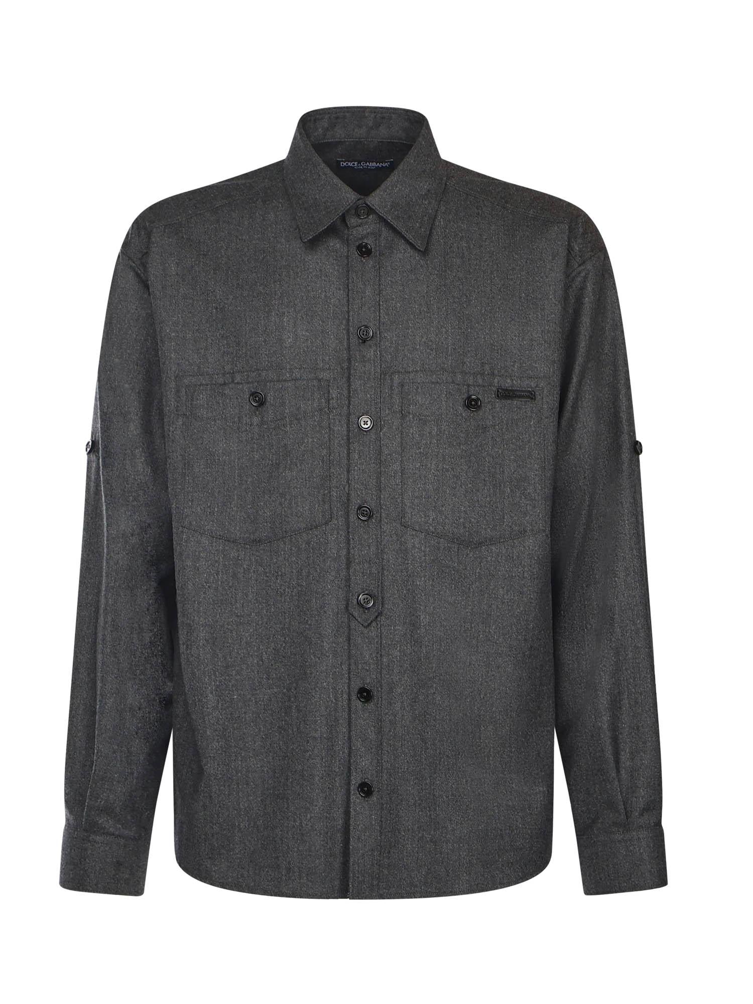 Camicia in stuoia lana mélange G5NI3T FURNCN0141 DOLCE & GABBANA 