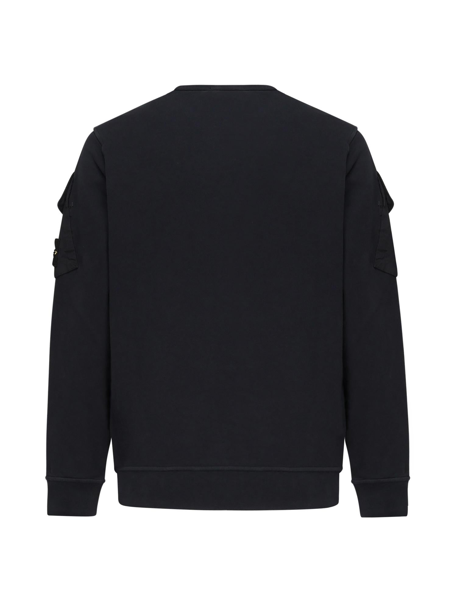 Felpa girocollo con tasche sulle maniche<BR/> K2S156100008 S0A20V0020 STONE ISLAND 