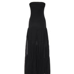 Abito lungo con top a costine e gonna a balze 107015 A3D1Z99 PINKO 