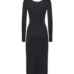 Vestito midi maglia a costine 5BGK55 5891ZJBLK MARCIANO BY GUESS 