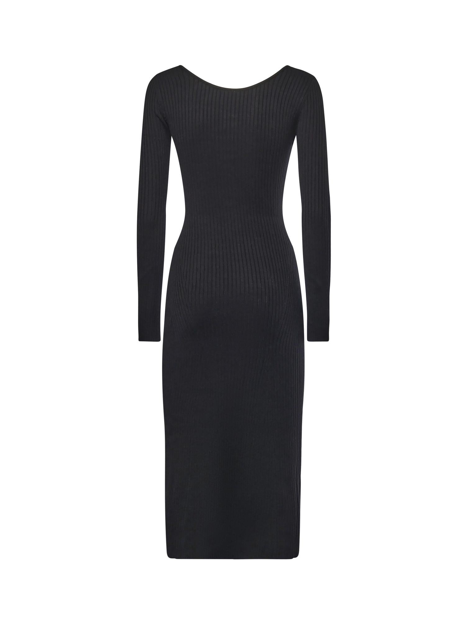 Vestito midi maglia a costine 5BGK55 5891ZJBLK MARCIANO BY GUESS 