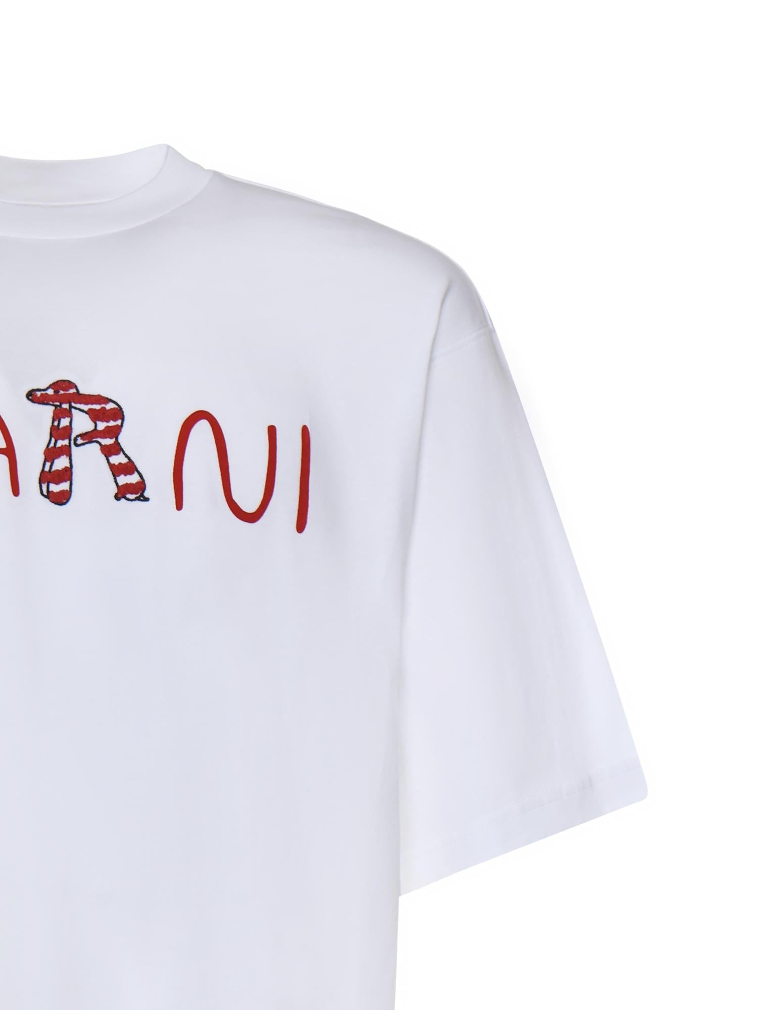 T-shirt in cotone con logo HUMU0223S2 USCY86LOW01 MARNI 