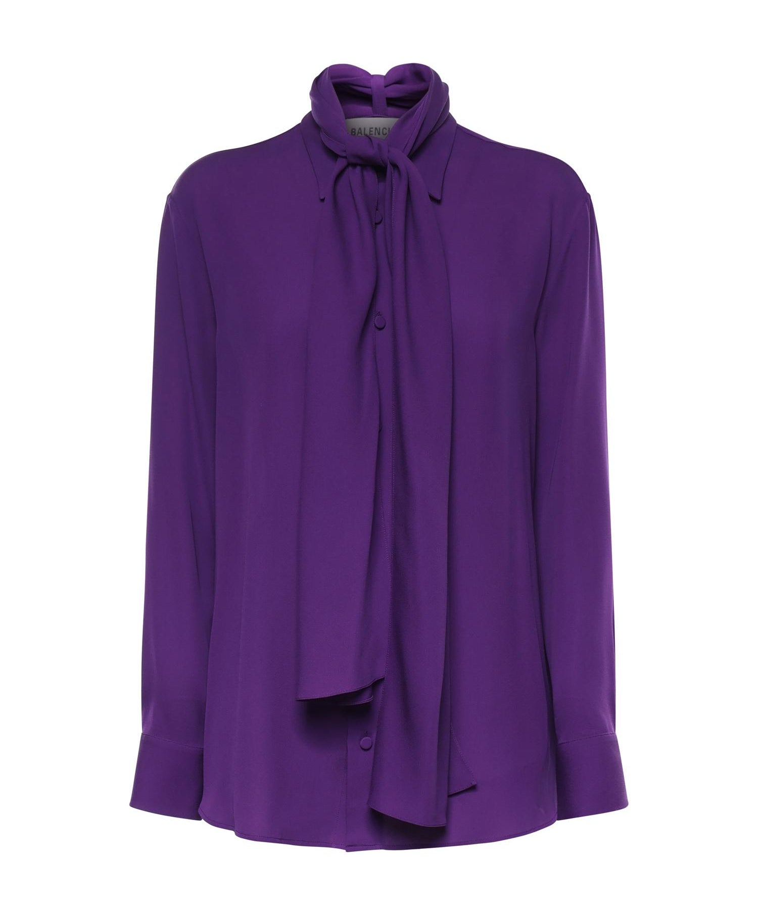 Camicia con sciarpa in georgette di seta 872329 TUN135210 BALENCIAGA 