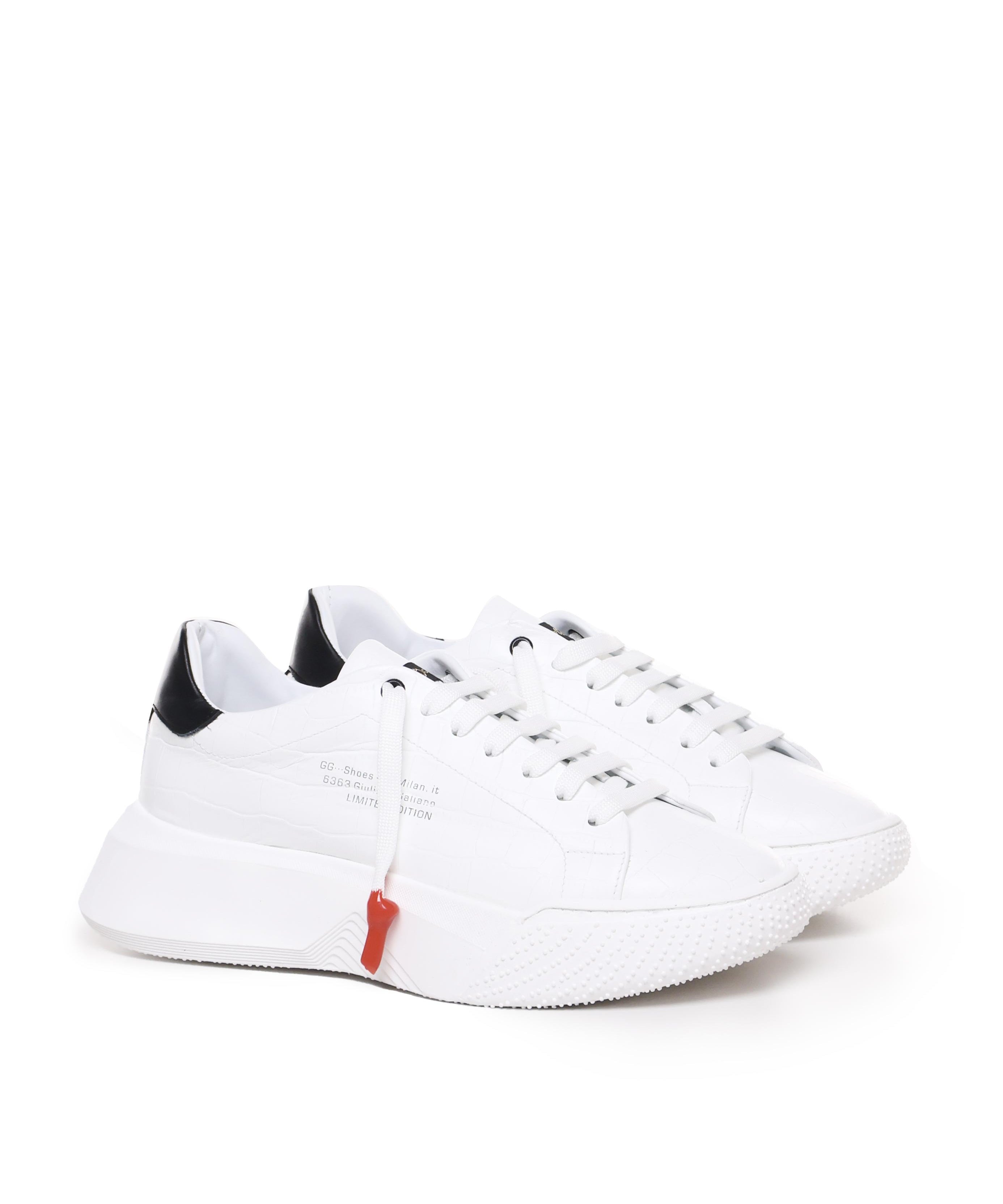 SNEAKERS NEMESIS IN PELLE STAMPA COCCODRILLO AI 2020 NEMESIS2 CROCKWHITE GIULIANO GALIANO 