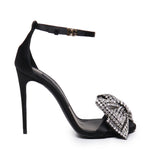 Sandalo in raso con ricamo strass CR1793 A9S438S488 DOLCE & GABBANA 