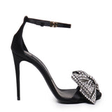 Sandalo in raso con ricamo strass CR1793 A9S438S488 DOLCE & GABBANA 