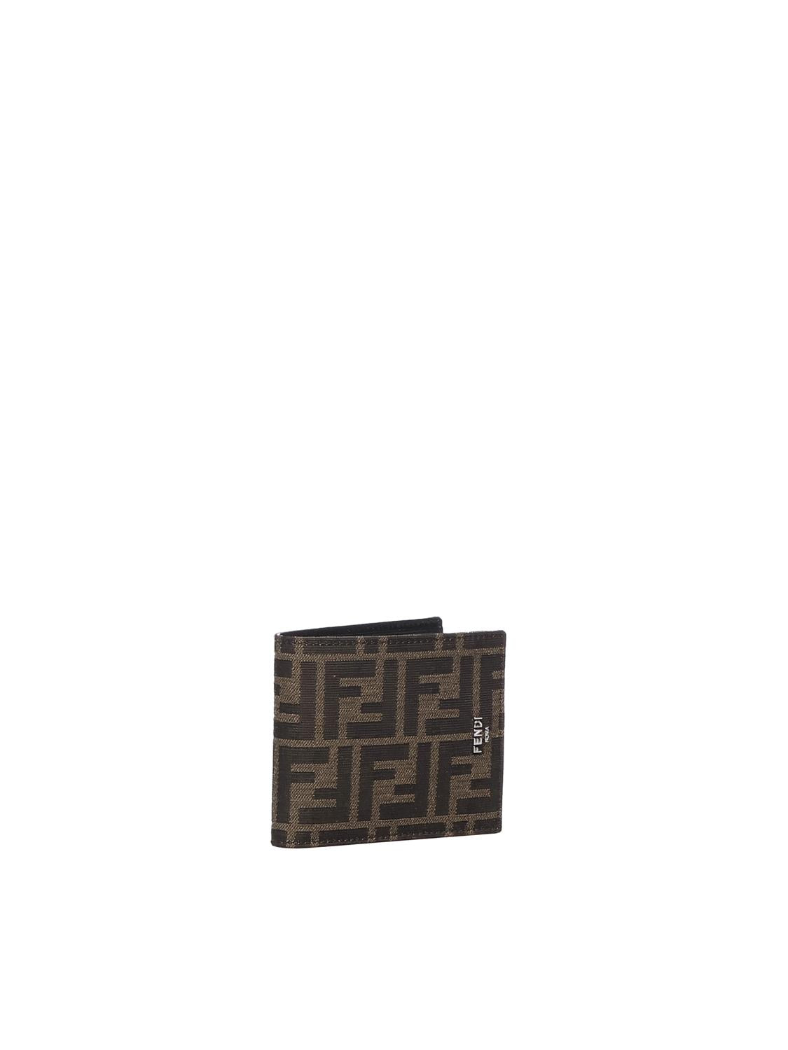 Portafoglio Bi-fold FF jacquard in tessuto 7M0169 ALWKF0L3T FENDI 
