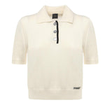 Maglia stile polo con logo 105450 A2Q9Z13 PINKO 