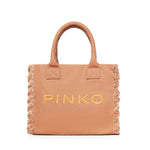 Borsa shopper Beach in canvas con logo 106673 A3A4L08 PINKO 