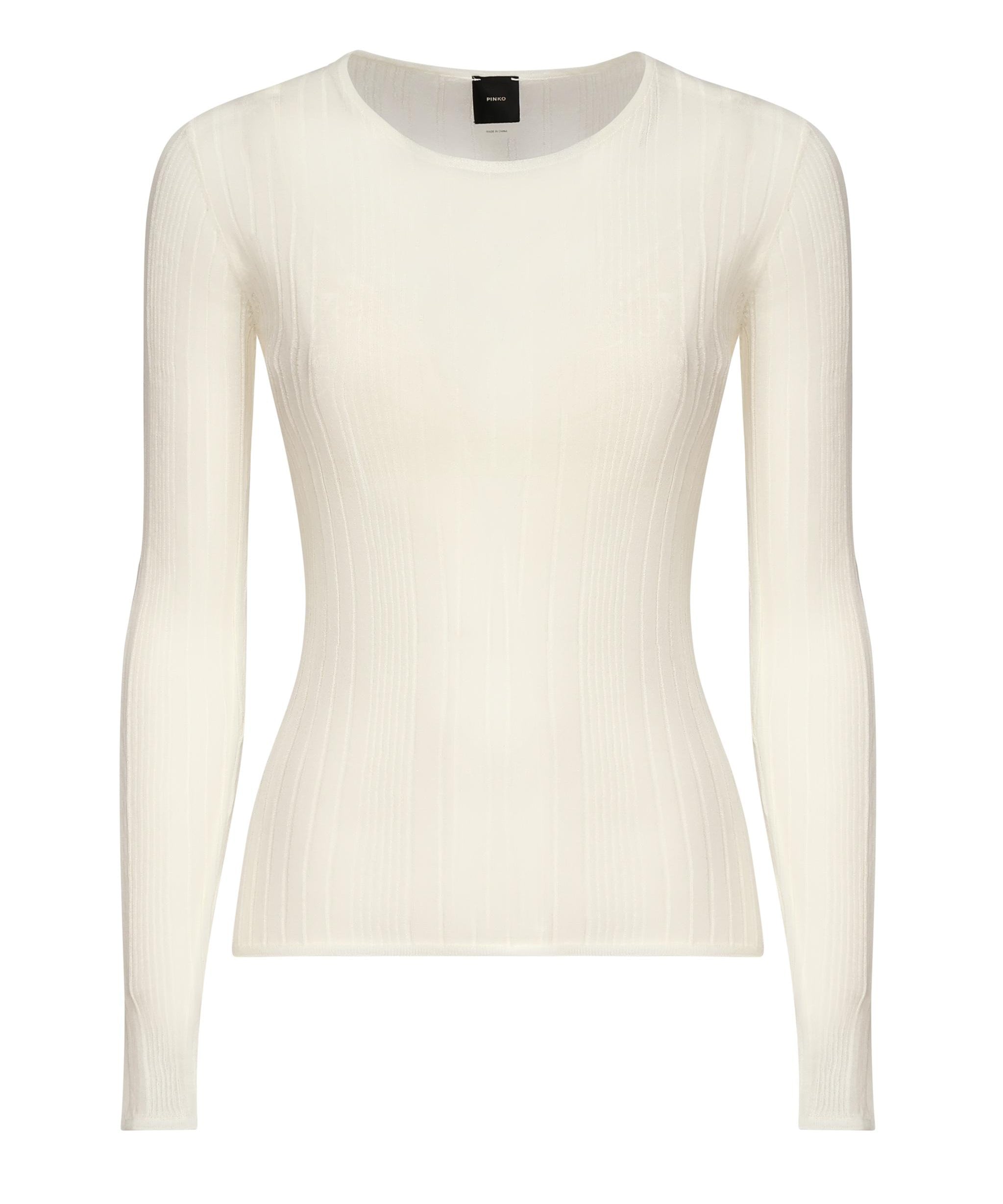 Maglia semitrasparente a costine 102977 A1NDZ09 PINKO 
