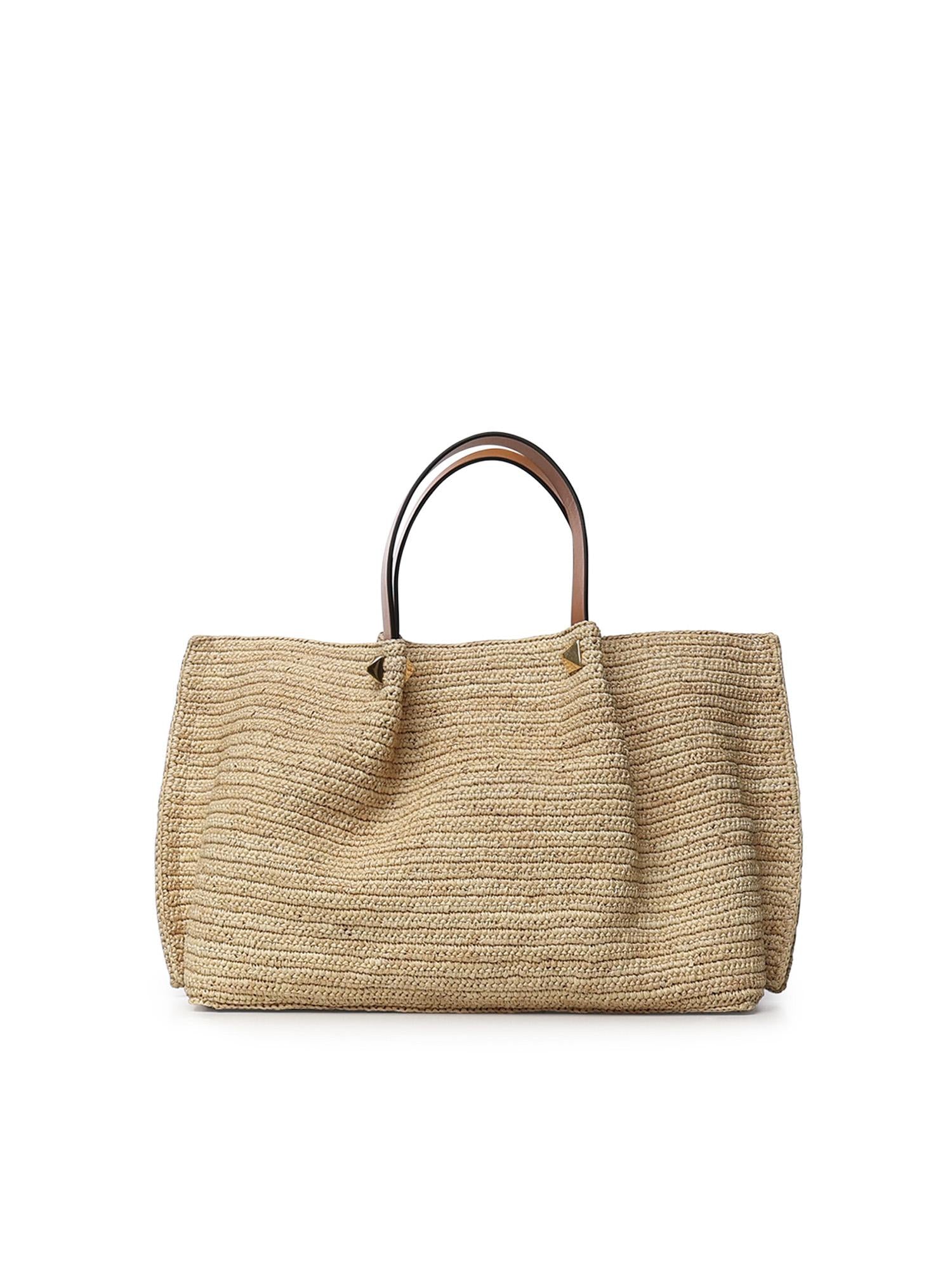 Borsa shopping media in rafia 8W2B0T01 QCLQZW VALENTINO GARAVANI 