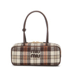Bauletto Beau in tartan con dettagli in pelle<BR/> 5BB173 2DU5F0Z0F MIU MIU 