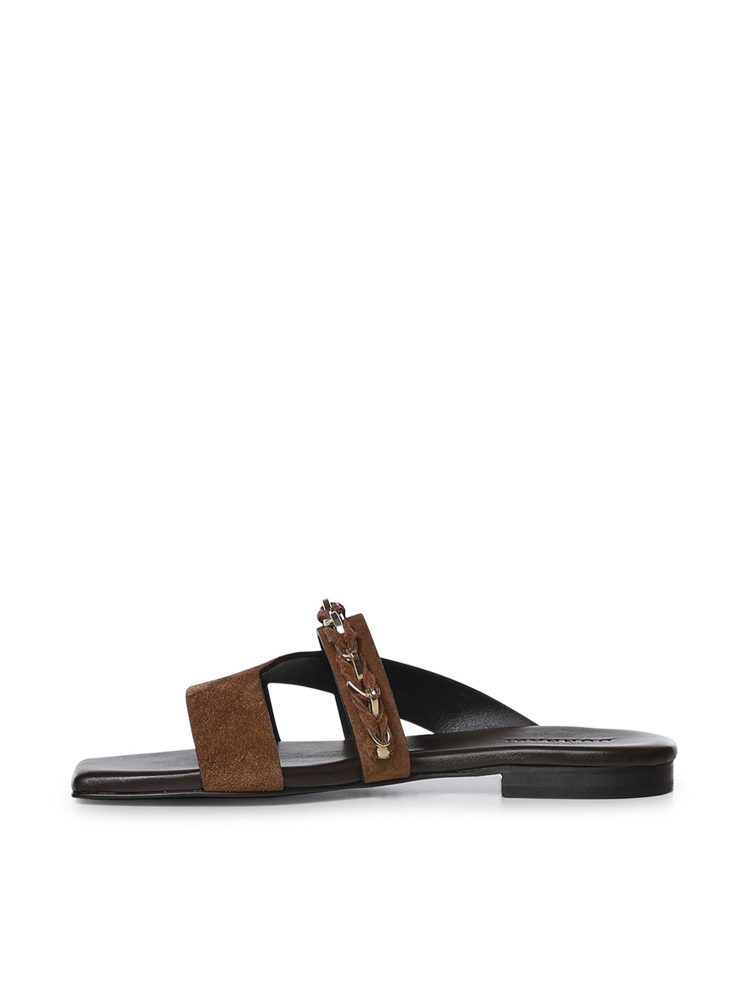 Sandali flat in velour GD34B FONDENTE+CROSTA T.MORO DONNARI' 