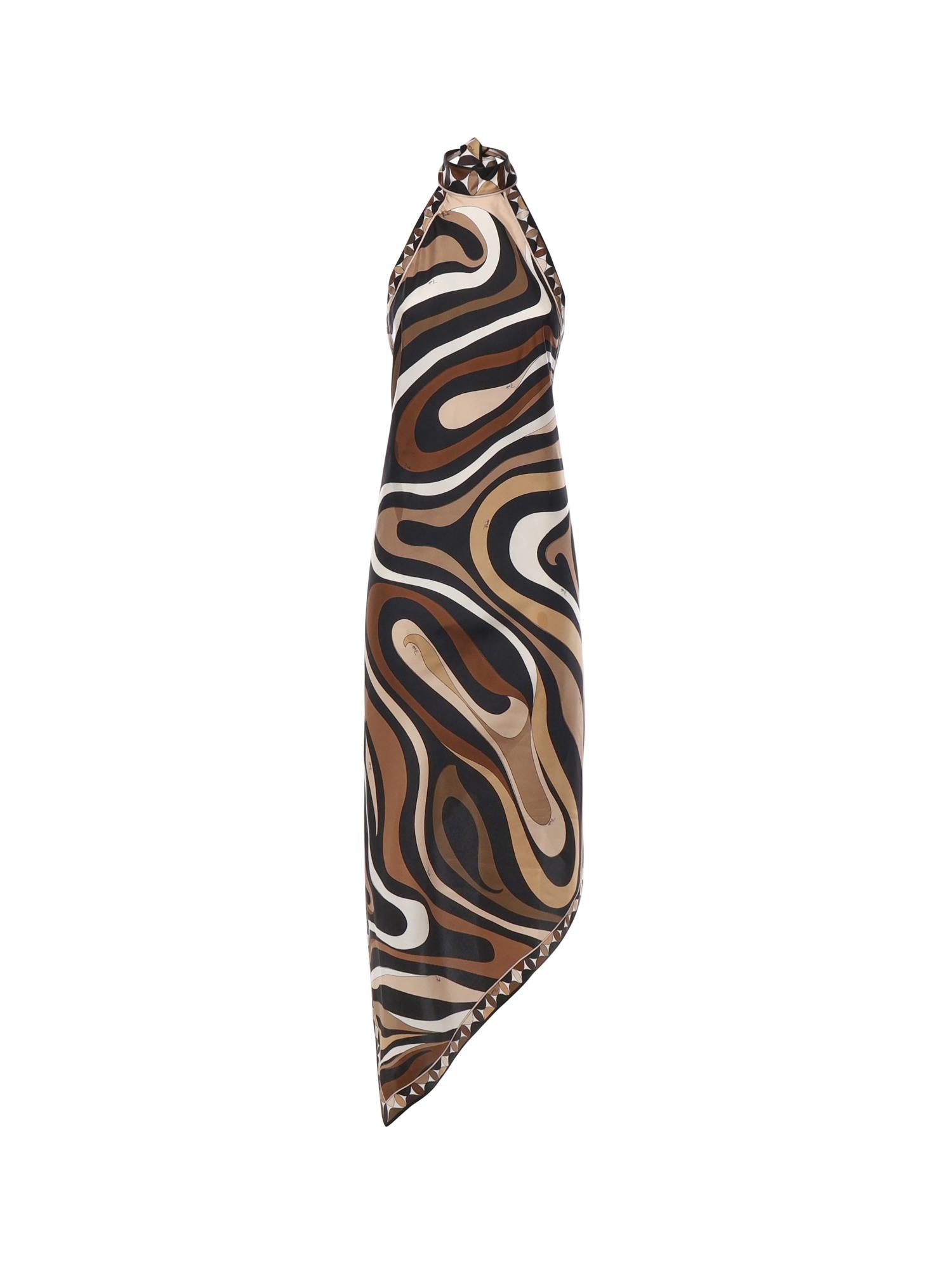 Abito lungo con stampa Marmo 5URH05 5U870004 PUCCI 