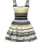 Abito corto in maglia a righe AA9R3100K266D 908 ALAIA 