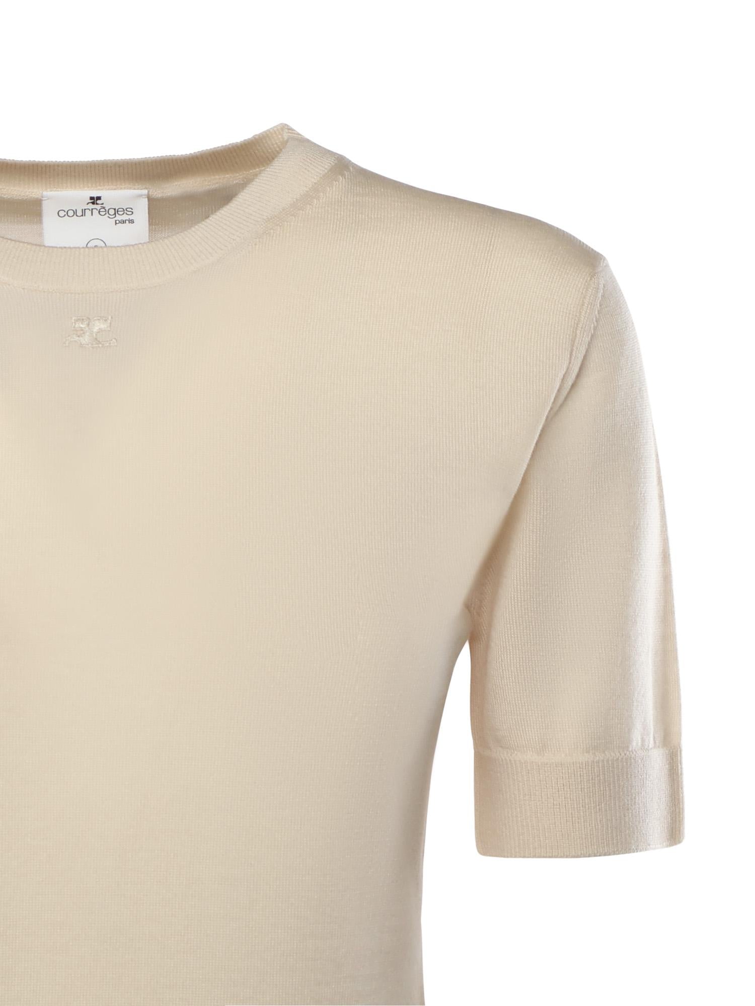 Top in lana con logo 126MT0478FI0071 1069 COURREGES 