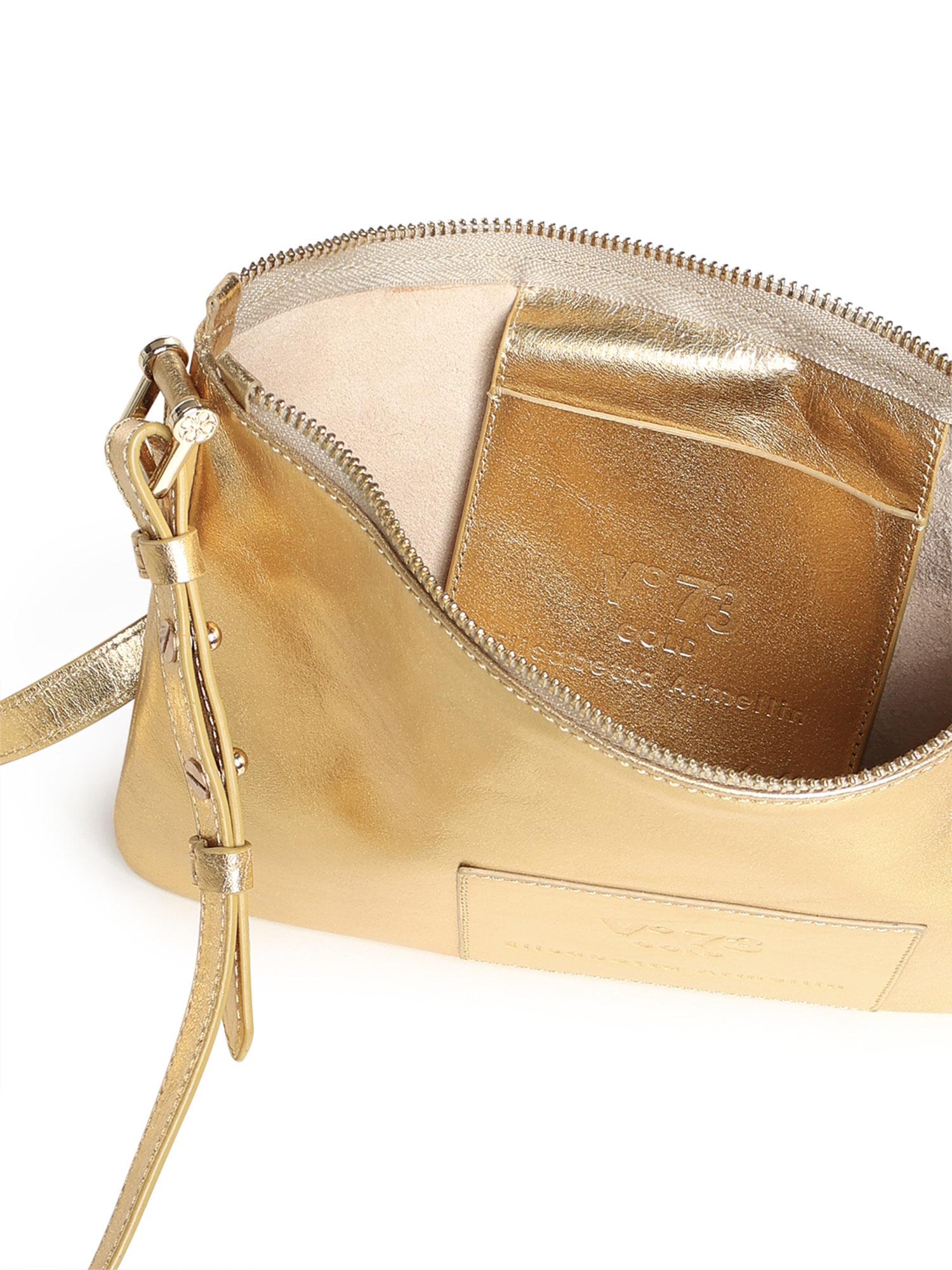 Borsa a tracolla in pelle con logo 73BP9VT03 LOLLI POPPOP GOLD V° 73 