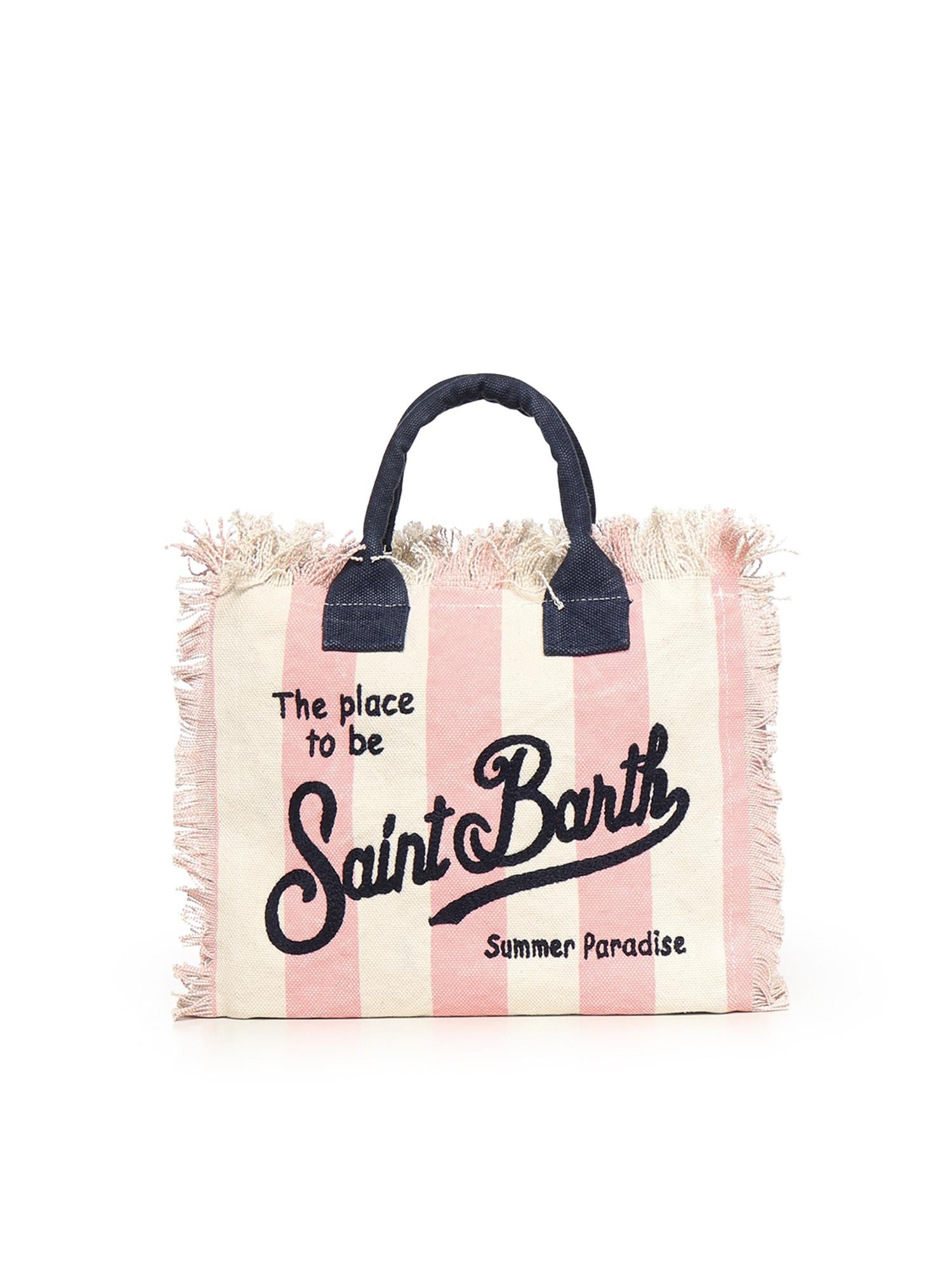 Borsa Colette in canvas a righe COL0001 02626L MC2 SAINT BARTH 