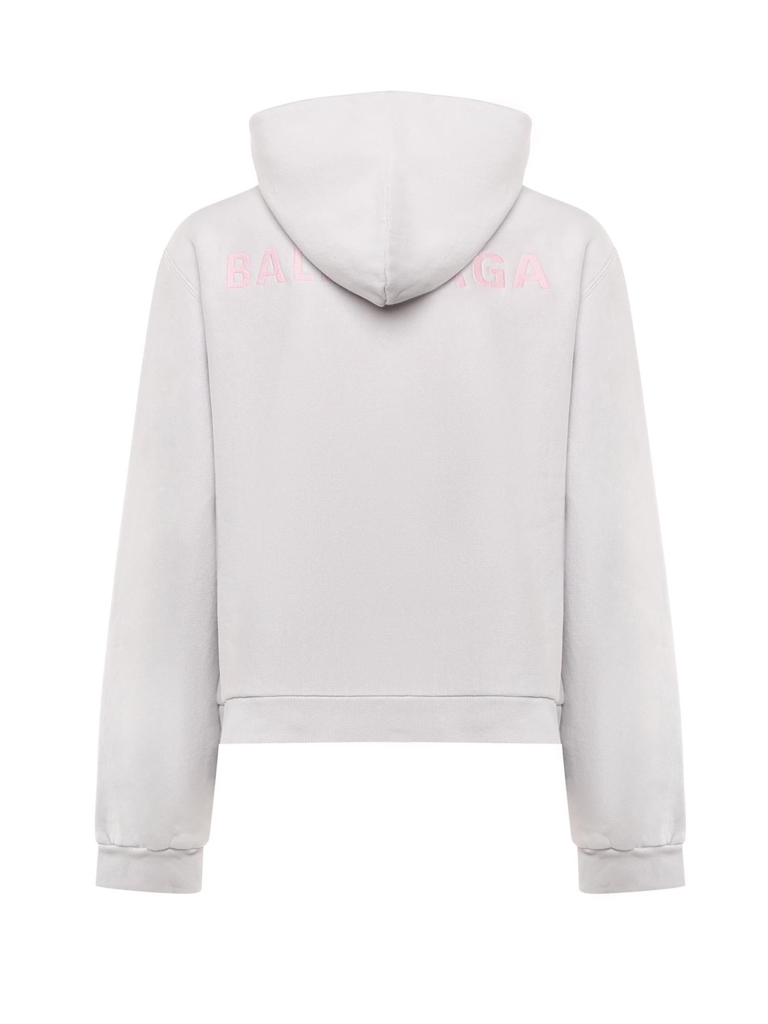 Hoodie con zip "Balenciaga Back" in pile dry 851236 TTVJ22420 BALENCIAGA 