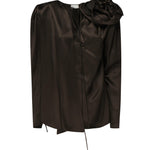 Blusa classica in seta con applicazione 1404250000 BROWN MAGDA BUTRYM 