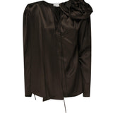 Blusa classica in seta con applicazione 1404250000 BROWN MAGDA BUTRYM 