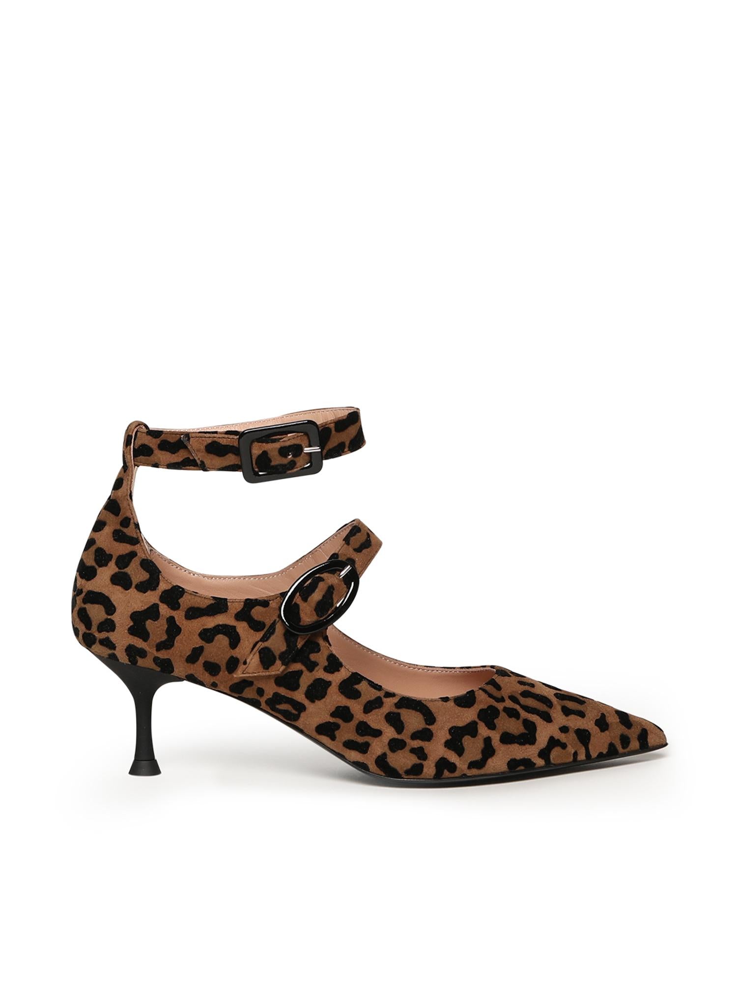 Pumps slingbackThalia in camoscio TALUCI LEOFLO BRANDY/VERLUX NERO GIULIANO GALIANO 