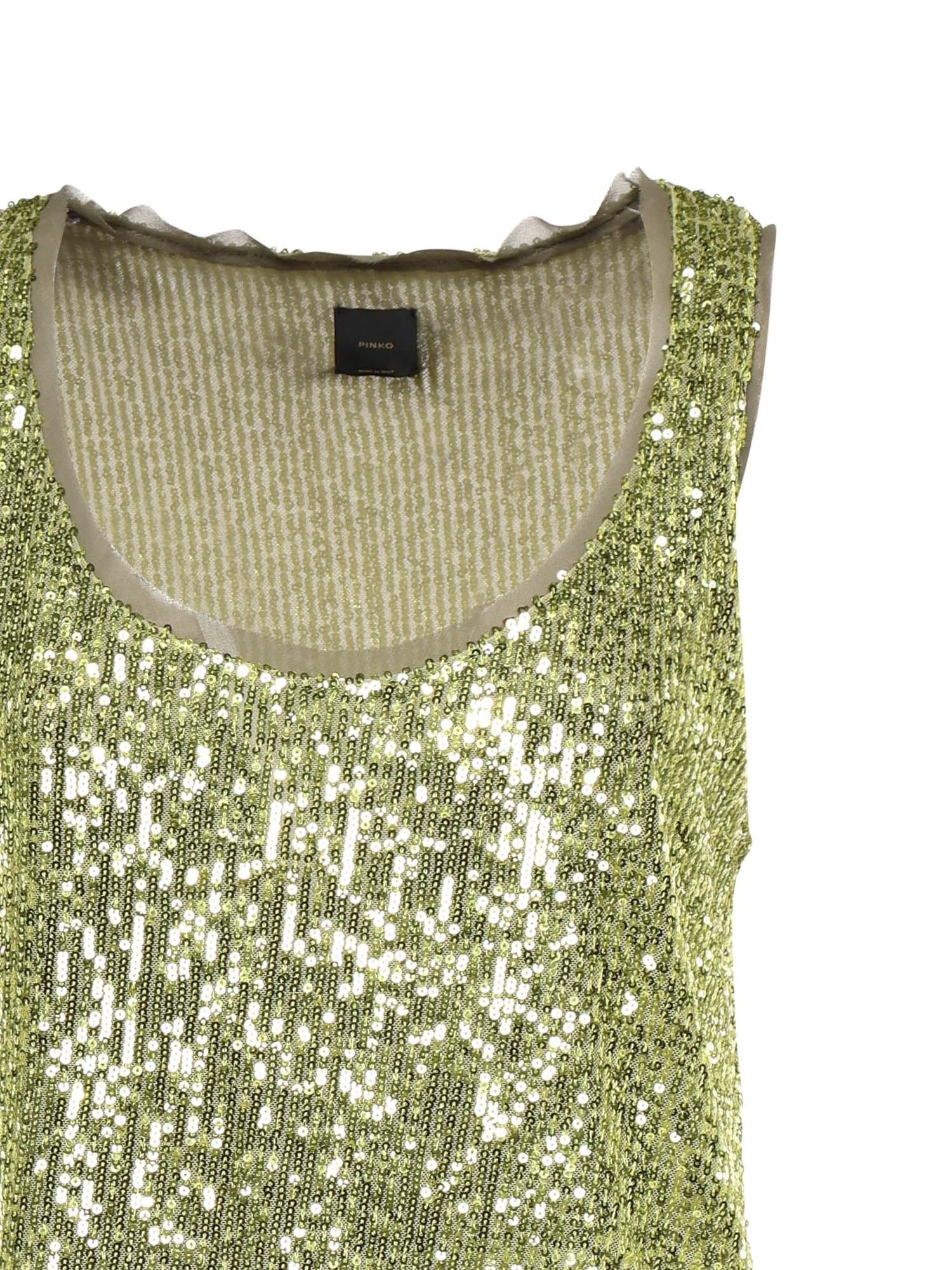 Canotta full paillettes 107743 A3NFS69 PINKO 
