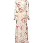 abito lungo in crepe di seta stampa floreale 2A643A F7141 BLUMARINE 