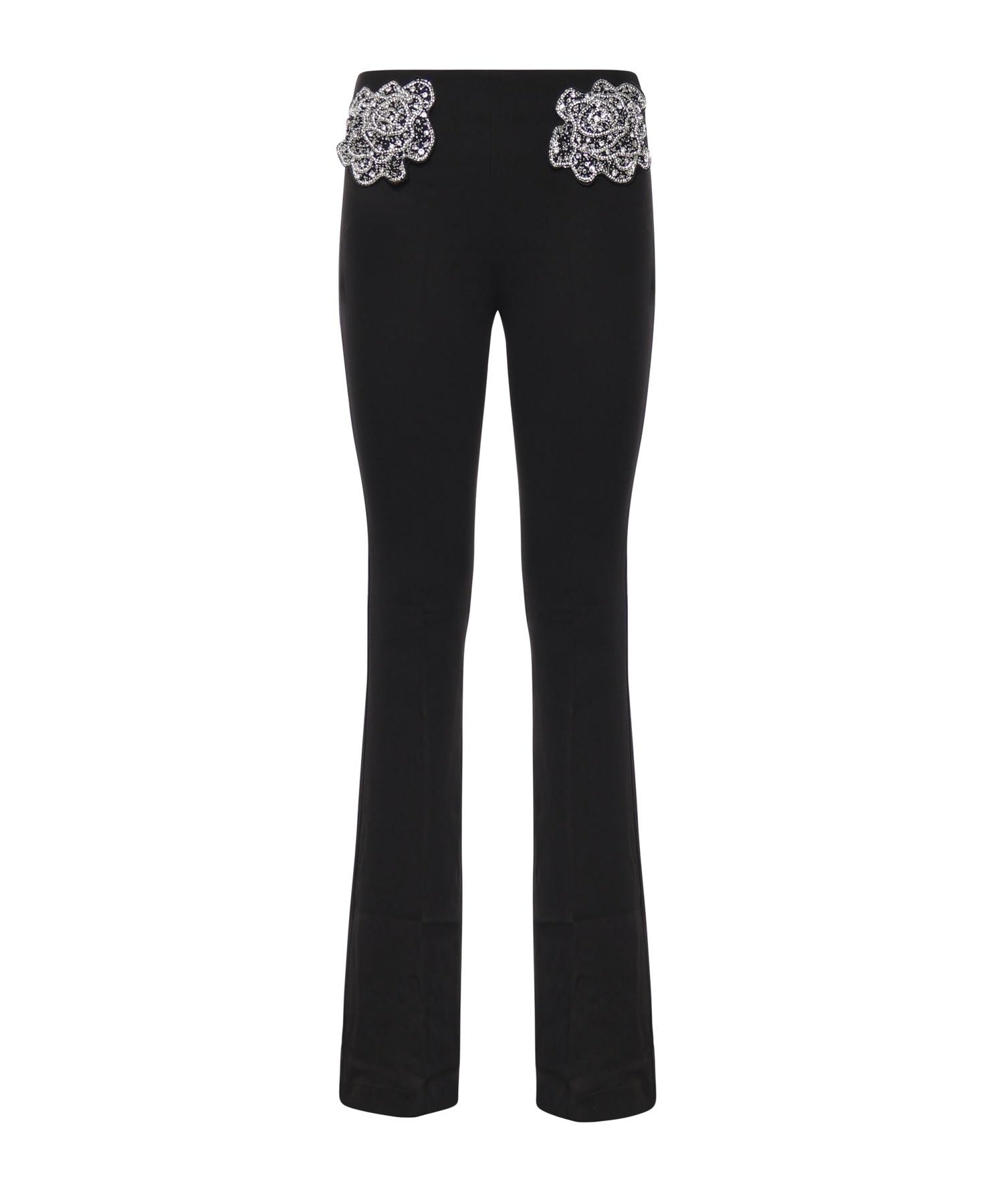 Pantaloni con rose gioiello ricamate 106445 A31PZ99 PINKO 
