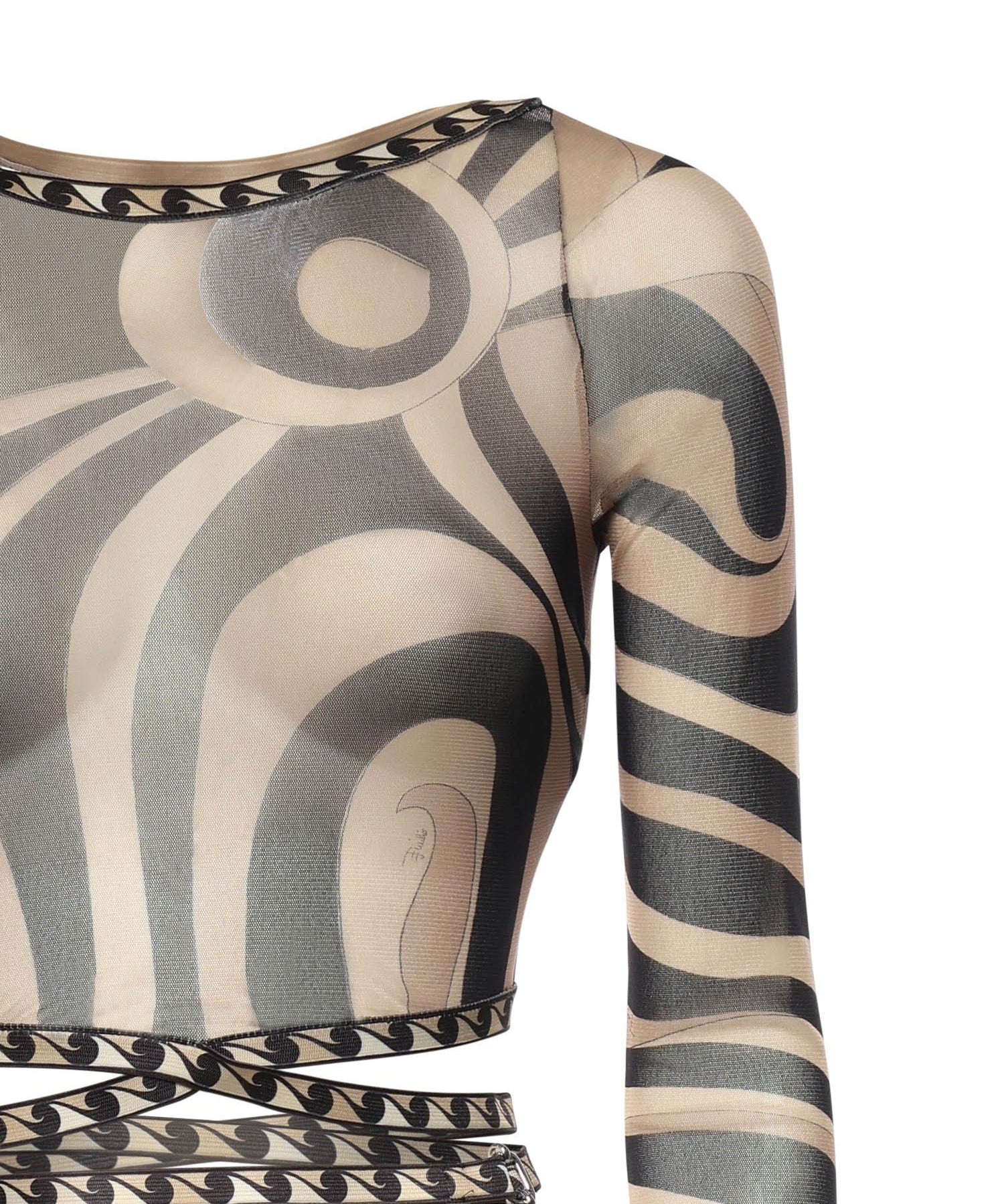 Top cropped stampa Marmo 6HJM32 6H769007 PUCCI 