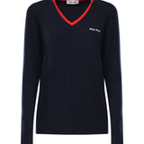 Maglia scollo a V in cashmere MMLA33 1580F059F MIU MIU 