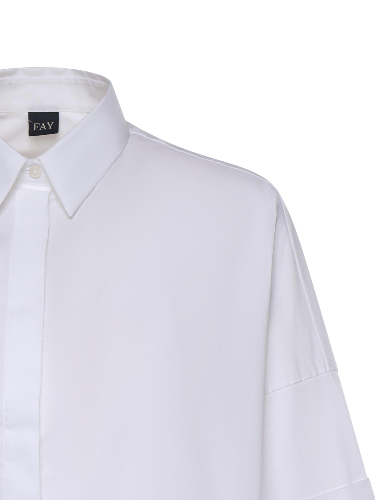 Camicia in popeline stretch NCWA552552SZGR B001 FAY 