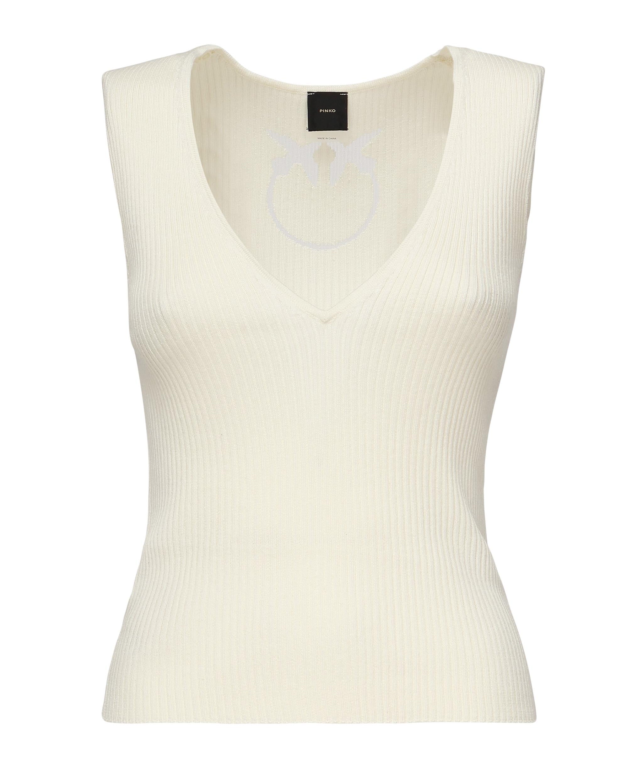 Top smanicato costine misto seta<BR/> 104808 A1KWZ05 PINKO 