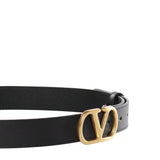 Cintura VLogo Signature in pelle<BR/> 8W2T0SM3 IYR0NO VALENTINO GARAVANI 