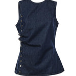 Top in denim con bottoni 114814 D03 ROTATE 