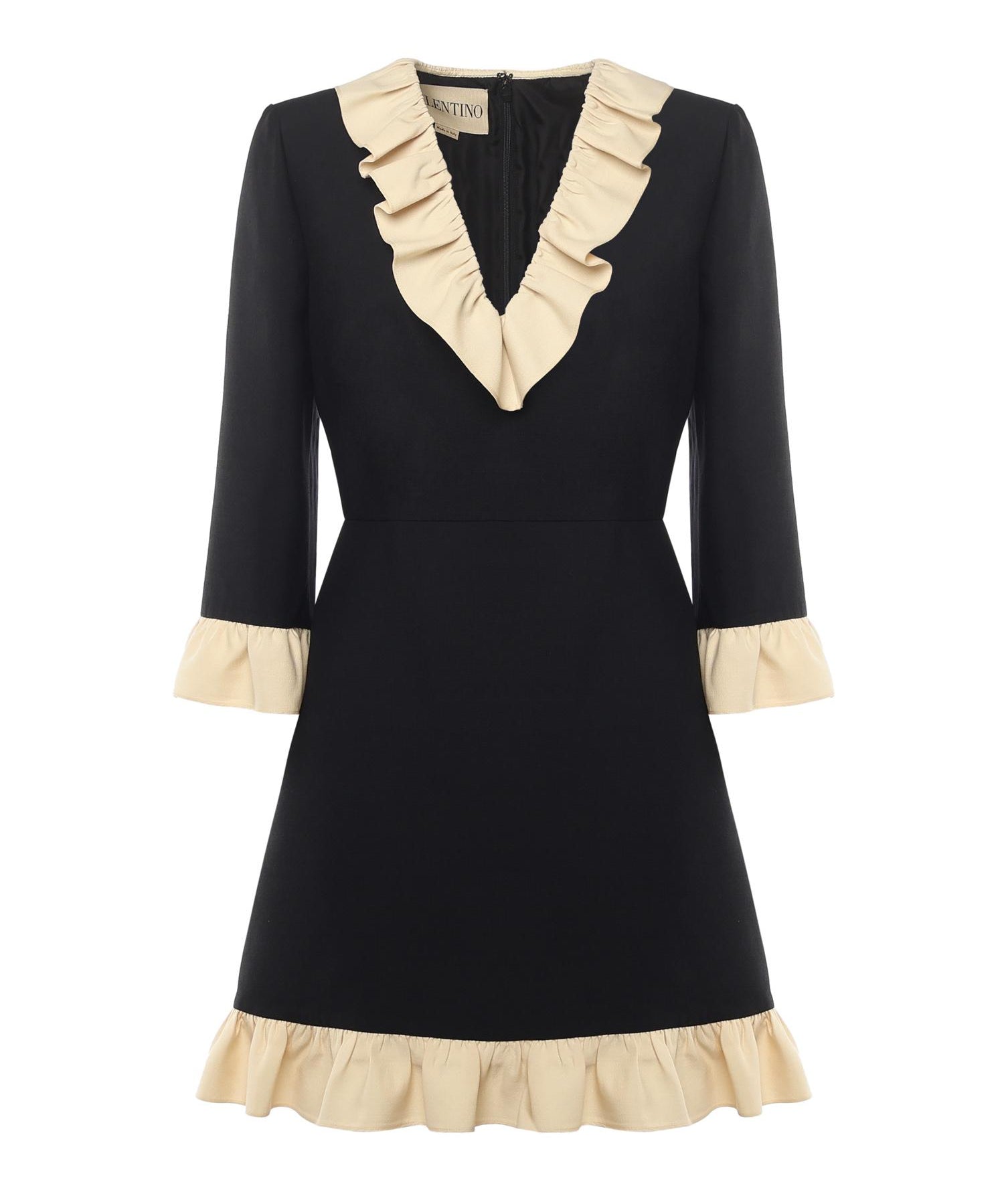 Abito corto in crepe couture con ruches 7B3VADY0 1CFTB1 VALENTINO GARAVANI 